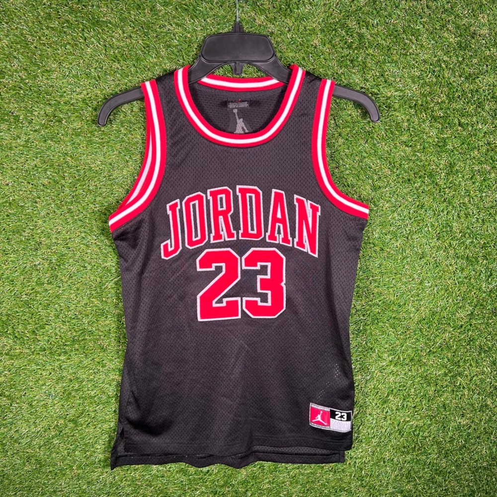 Jordan Brand Boys Michael Jordan 23 Basketball Jersey Black Red Sz Medium 10-12